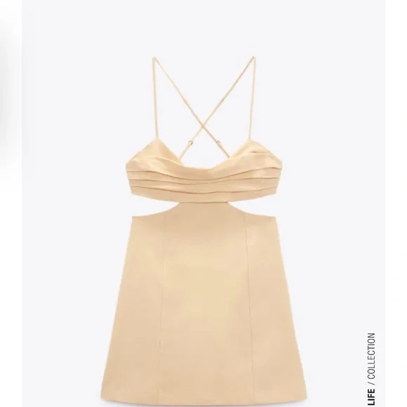 Cut out linen blend dress - Picture 4 of 7